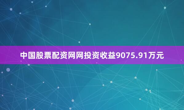 中国股票配资网网投资收益9075.91万元